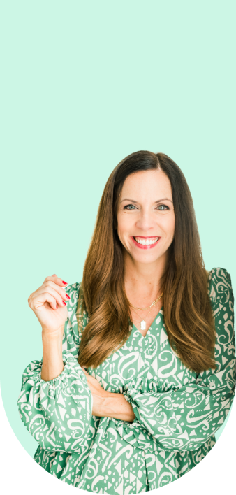 Bonney smiling in green background